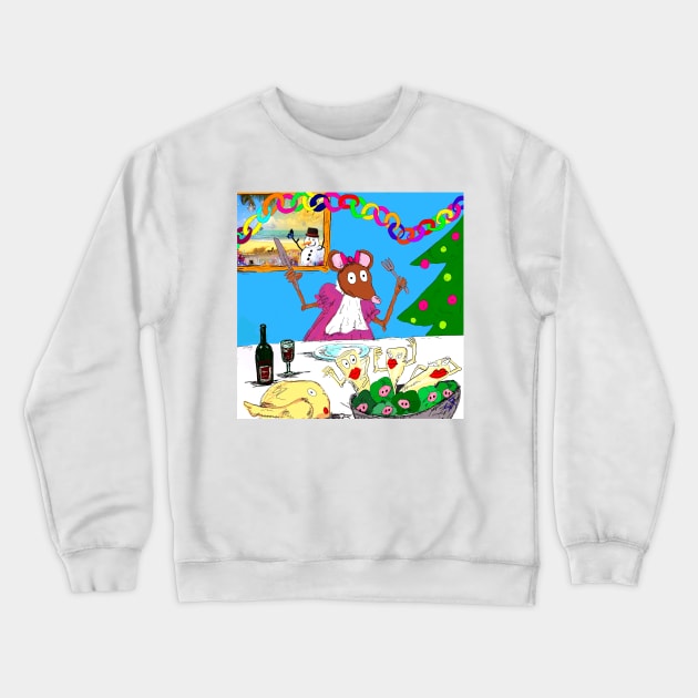 what if christmas dinner Crewneck Sweatshirt by saraperry